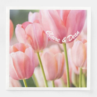 Personalised Pink Tulip Napkins
