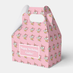 Personalised Pink Unicorn Party Favour Boxes