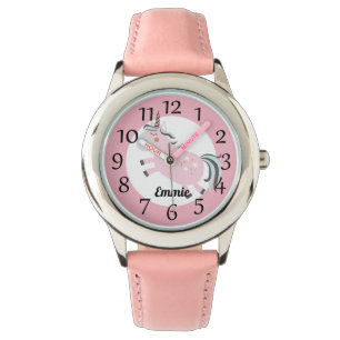 Personalised Pink Unicorn Stars Watch