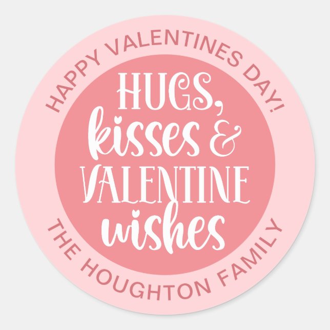 Personalised Pink Valentine Sticker (Front)