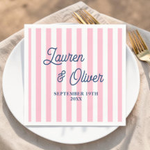 Personalised Pink Wedding Striped