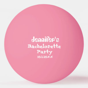 Personalised Pink White Bachelorette Party Date Ping Pong Ball