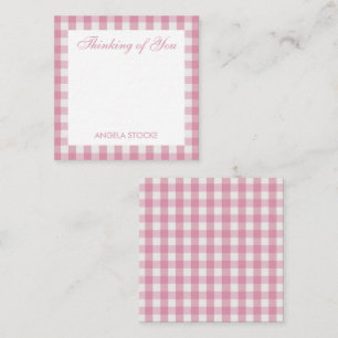 Personalised Pink White Gingham Card
