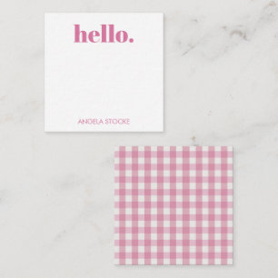 Personalised Pink White Gingham Card