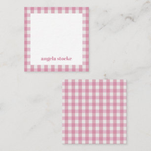 Personalised Pink White Gingham Card