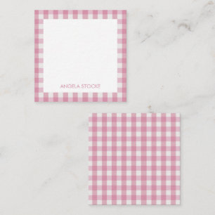 Personalised Pink White Gingham Card