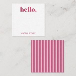 Personalised Pink White Stripe Card
