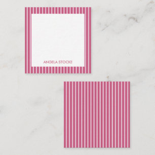 Personalised Pink White Stripe Card