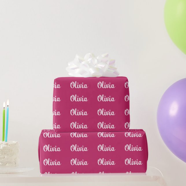 Personalised Pink Wrapping Paper (Party Gifts)