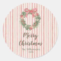 Personalised Pink Wreath Christmas
