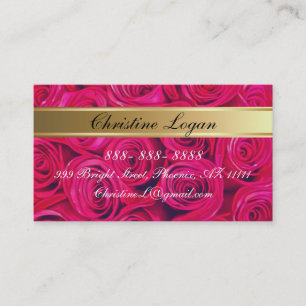 Personalised PinkRoses Business Cards, 100 pack Card