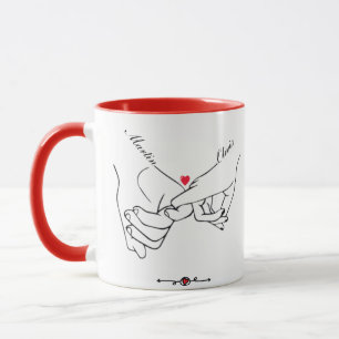 Personalised Pinky Promise Holding Hands Add Name  Mug