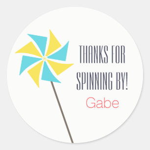 Personalised Pinwheel Birthday Label