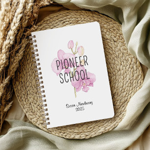 Personalised Pioneer School Notebook with Orchids