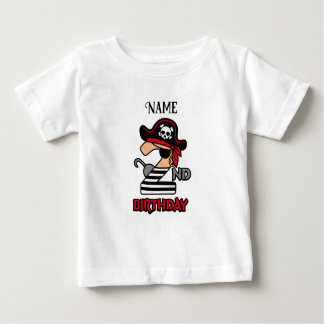 Personalised Pirate 2nd birthday t-shirt
