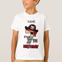 Personalised Pirate 7th birthday t-shirt