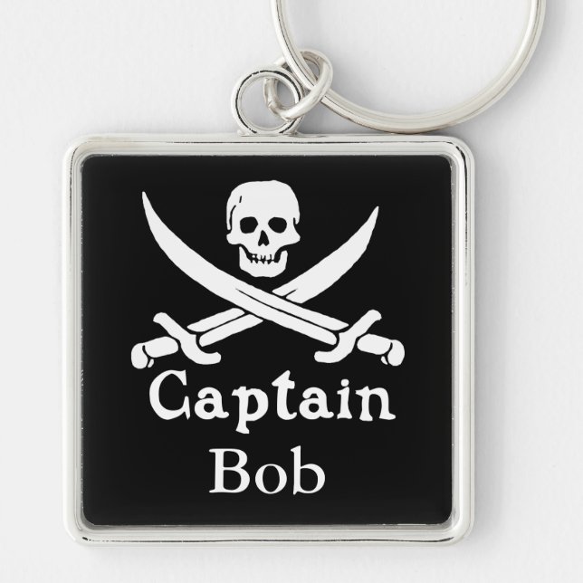Personalised Pirate Captain Key Ring (Front)