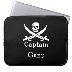 Personalised Pirate Captain Laptop Sleeve