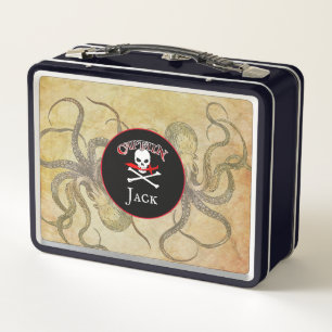 Personalised Pirate Captain  Metal Lunch Box