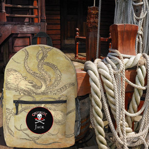Personalised Pirate Captain Printed Backpack
