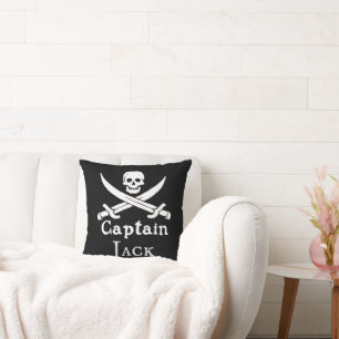 Personalised Pirate Captain Throw Pillow