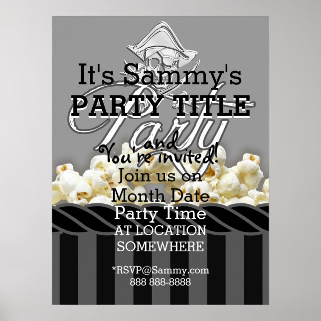 Personalised Pirate Day Party Poster (Front)