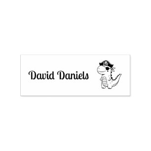Personalised Pirate Dinosaur Rubber Stamp