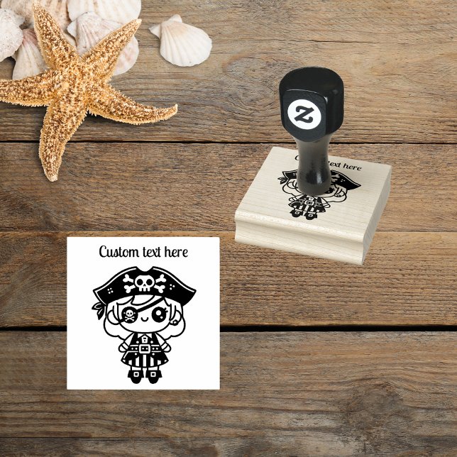  Personalised Pirate Girl Rubber Stamp (Creator Uploaded)