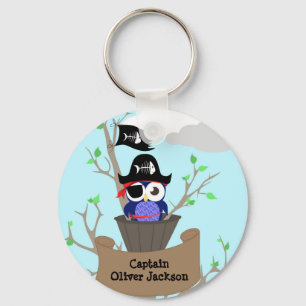 Personalised Pirate Nursery Design Key Ring