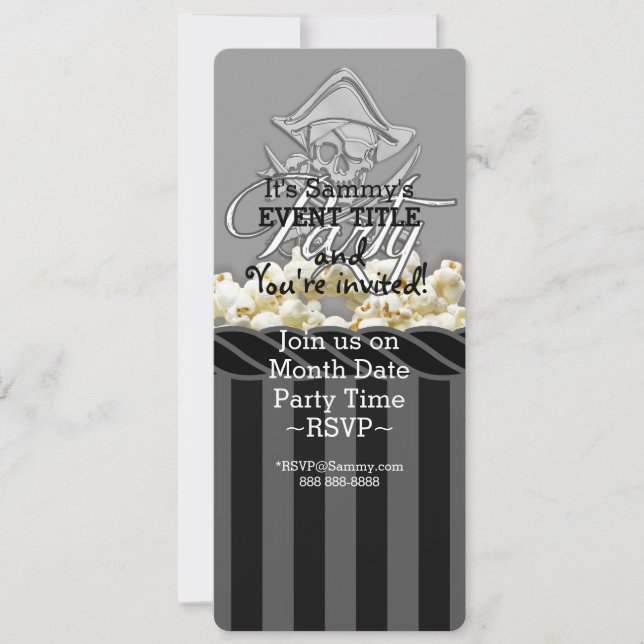 Personalised Pirate Party Invitation (Front)