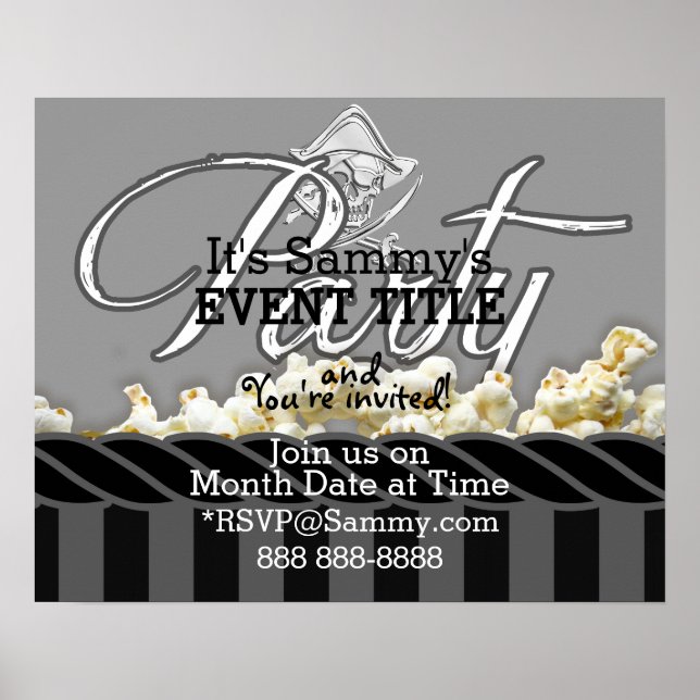 Personalised Pirate Party Poster (Front)