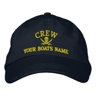 Personalised pirate sailing crew embroidered hat