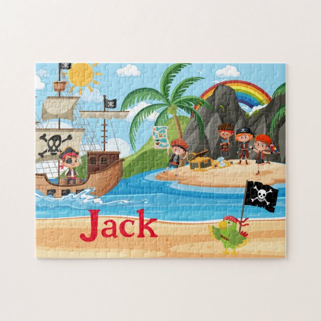 Personalised Pirate Ship Child Name Puzzle  (Horizontal)