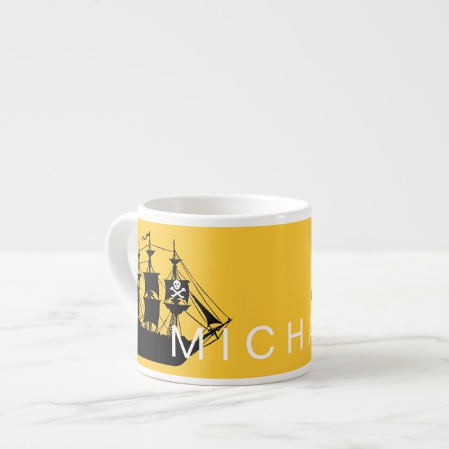 Personalised Pirate Ship Child's Mug (Front Left)