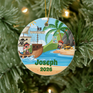 Personalised Pirate Ship Ornament