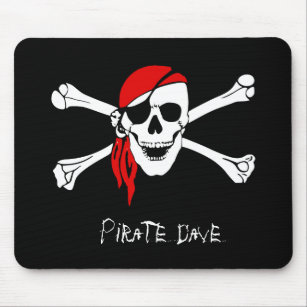 Personalised Pirate Skull and Crossbones Mousepad