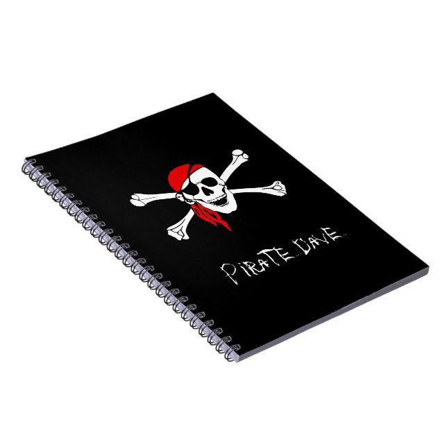 Personalised Pirate Skull and Crossbones Notebook (Right Side)