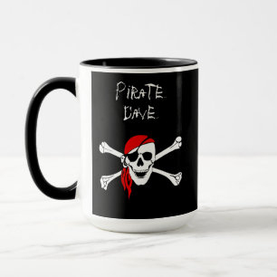 Personalised Pirate Skull Crossbones Coffee Mug