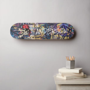 Personalised Pirate Skull Skateboard
