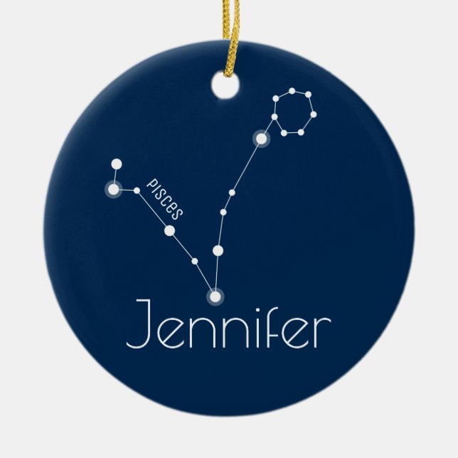 Personalised Pisces Constellation Ornament (Front)