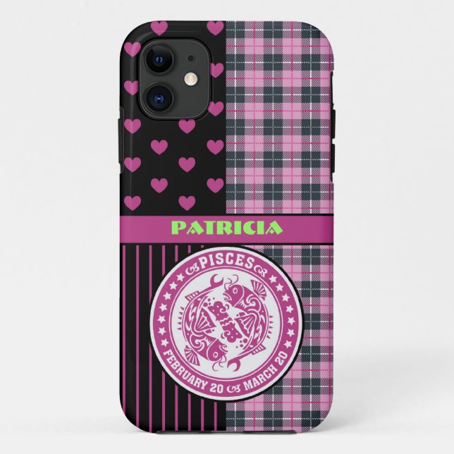 Personalised Pisces Zodiac Sign Case-Mate iPhone Case (Back)