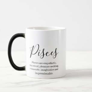"Personalised Pisces Zodiac sign Name and traits Magic Mug