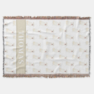 Personalised Pitbull Staffy (White) Throw Blanket