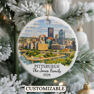 Personalised Pittsburgh, Custom Pennsylvania Ceramic Ornament