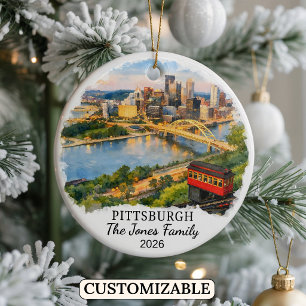 Personalised Pittsburgh, Custom Pennsylvania Ceramic Ornament