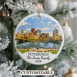 Personalised Pittsburgh, Custom Pennsylvania Ceramic Ornament