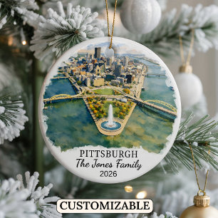 Personalised Pittsburgh, Custom Pennsylvania Ceramic Ornament