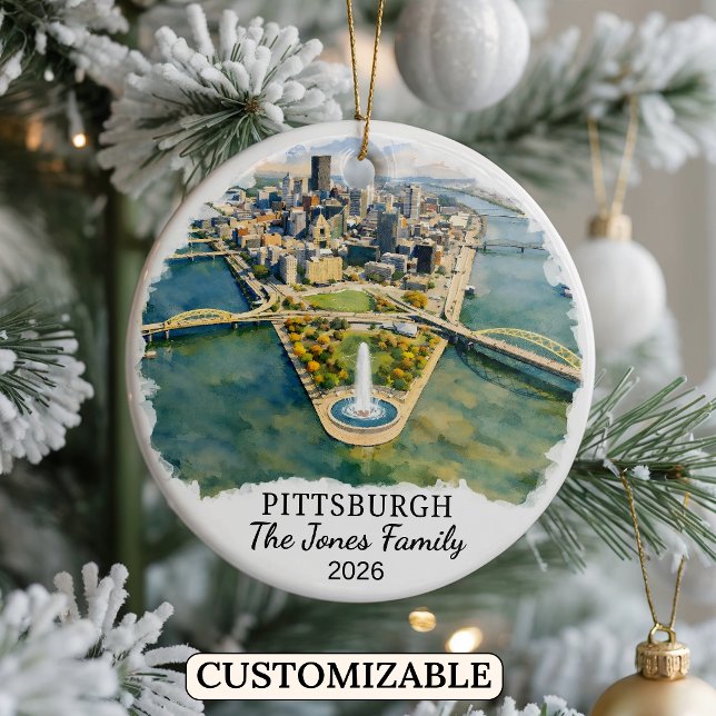 Personalised Pittsburgh, Custom Pennsylvania Ceramic Ornament (Creator Uploaded)