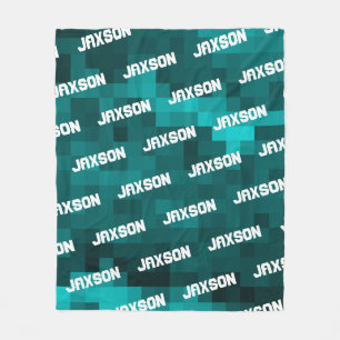 Personalised Pixelated Pattern Boys Fleece Blanket