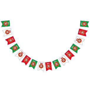 Personalised pizza Birthday party bunting flags